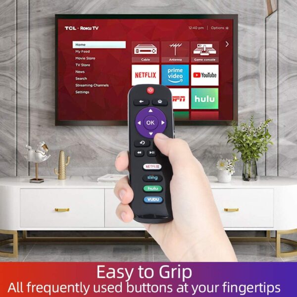 Gvirtue Replacement Remote Control for TCL/Onn/Hisense/Insignia/Sharp Roku TV Remote, for All Roku TV, for TCL/Onn/Hisense/Insignia/Sharp Roku Smart 4K UHD LED QLED TV - Image 4