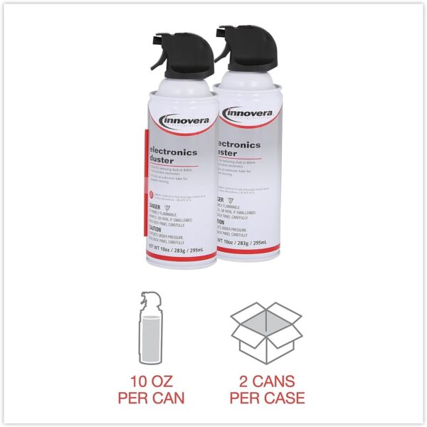 Innovera IVR10012 10 oz. Can Compressed Air Duster Cleaner (2/Pack) - Image 4