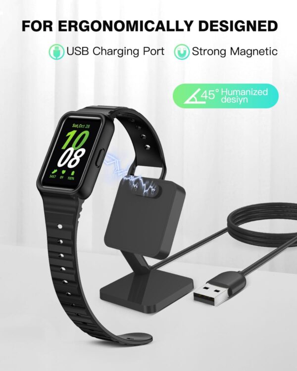 Charger Dock for Samsung Galaxy Fit 3, Magnetic Charging Stand Base with 3.3 Feet Charger Cable, Portable Charge Station Only Compatible with Galaxy Fit 3 Smartwatch - Image 4