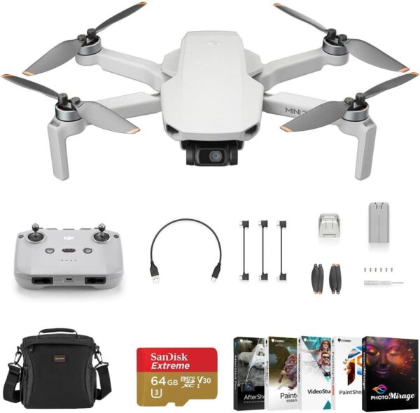 DJI Mini 2 SE Drone Bundle with 64GB microSD Card, Shoulder Bag, Corel PC Software Kit - Image 2