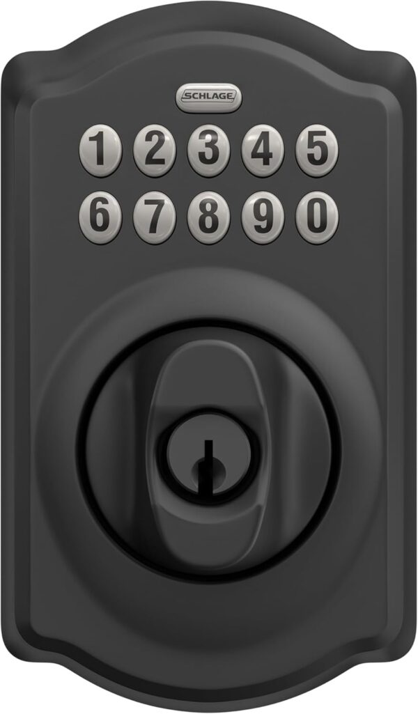 SCHLAGE BE365 CAM 622 Keypad Electronic Deadbolt, Matte Black - Image 9