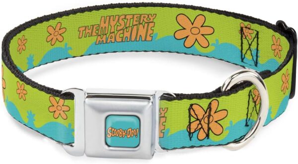 Buckle-Down Dog Collar Seatbelt Buckle Scooby Doo The Mystery Machine Paint Job Green Aqua Orange 16 to 23 Inches 1.5 Inch Wide, DC-SB-SDCG-WSD037-1.5-M - Image 2