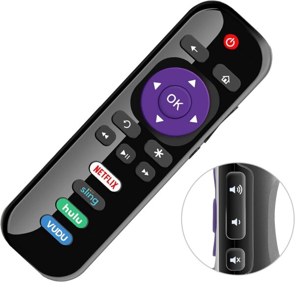 Gvirtue Replacement Remote Control for TCL/Onn/Hisense/Insignia/Sharp Roku TV Remote, for All Roku TV, for TCL/Onn/Hisense/Insignia/Sharp Roku Smart 4K UHD LED QLED TV - Image 2