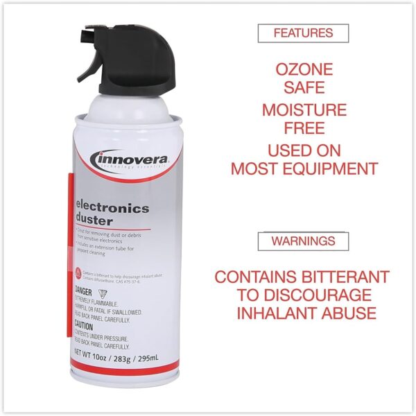 Innovera IVR10012 10 oz. Can Compressed Air Duster Cleaner (2/Pack) - Image 6