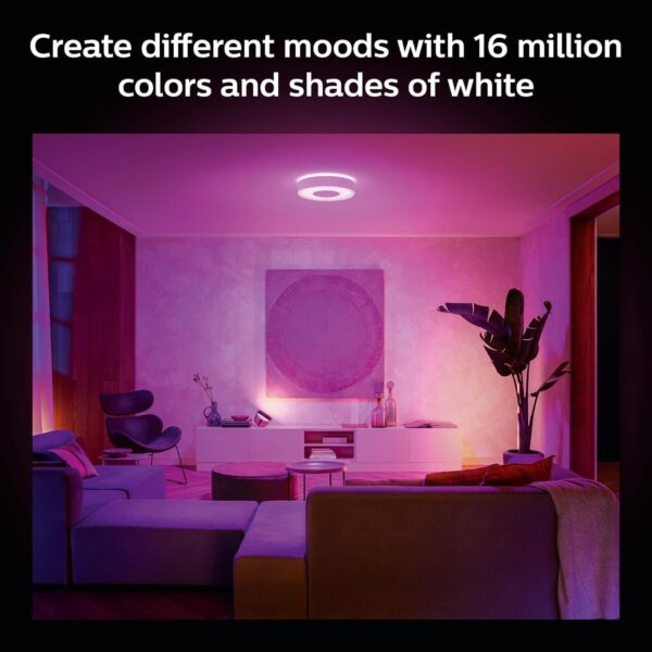 Philips Hue Infuse Medium Ceiling Lamp, White - White and Color Ambiance Color-Changing Smart LED Light - 1 Pack - Control with Hue App - Compatible with Alexa, Google Assistant, and Apple Homekit. - Image 9