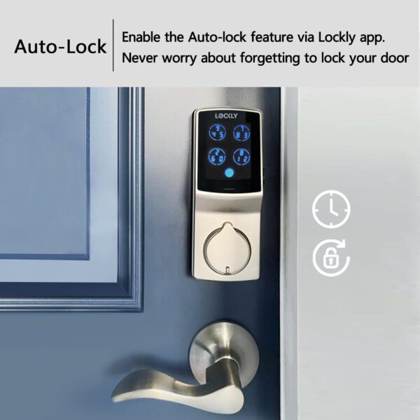 Lockly Secure Plus, RFID Card Smart Lock, Keyless Entry Door Lock, Smart Locks for Front Door, PIN Genie® Keypad, 3D Biometric Fingerprint Sensor, Auto Lock Smart Door Lock (Satin Nickel) - Image 9