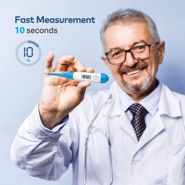 Boncare Thermometer for Adults with 10 Seconds Fast Reading, Digital Oral Thermometer for Fever (Light Blue) - Image 3