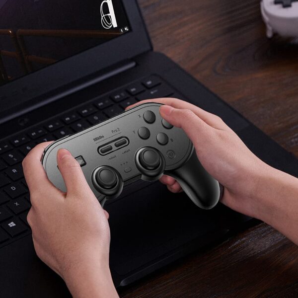 8Bitdo Pro 2 Bluetooth Controller - Hall Effect Joystick Update, for Switch, Windows, Apple, Android, Steam Deck, and Raspberry Pi (Black) - Image 7