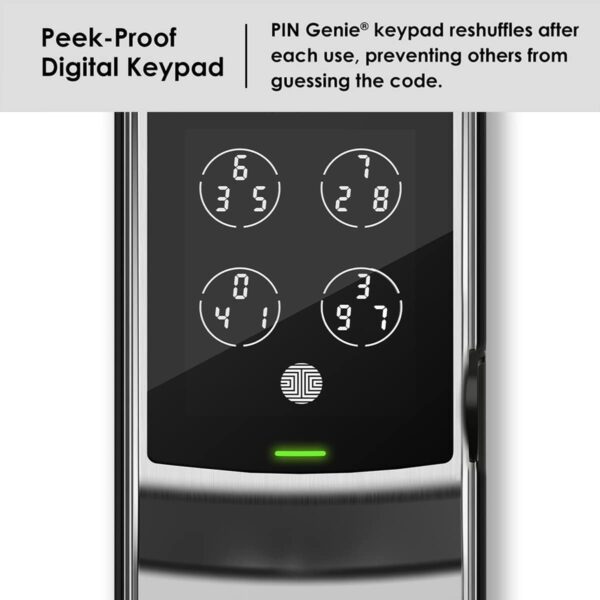 Lockly Secure Plus, RFID Card Smart Lock, Keyless Entry Door Lock, Smart Locks for Front Door, PIN Genie® Keypad, 3D Biometric Fingerprint Sensor, Auto Lock Smart Door Lock (Satin Nickel) - Image 5