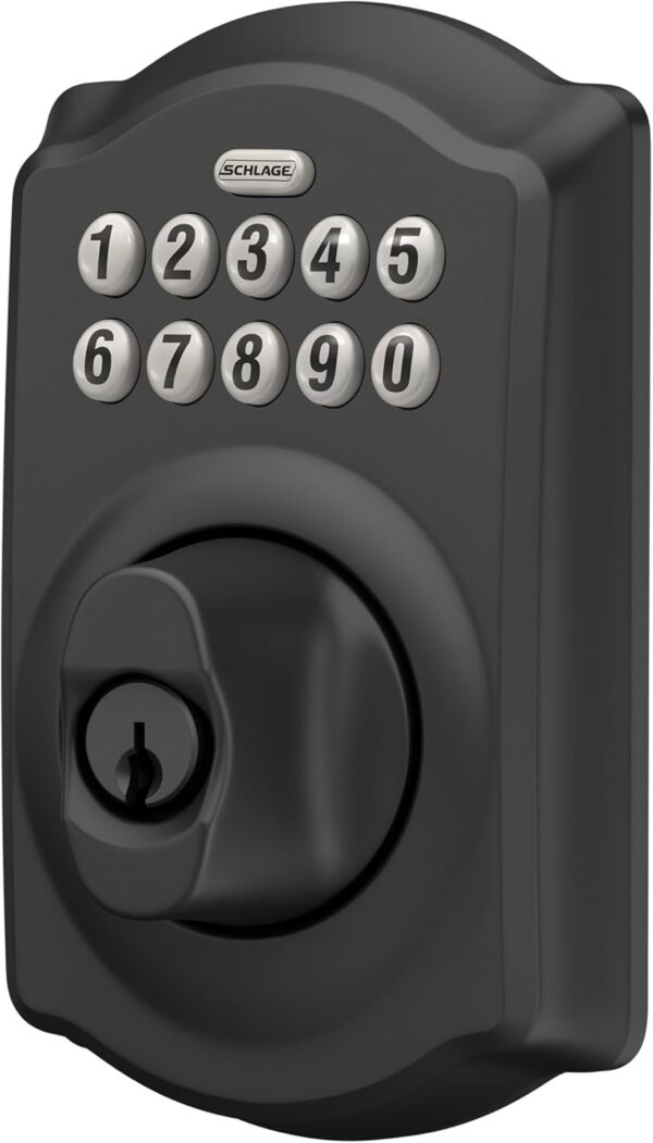 SCHLAGE BE365 CAM 622 Keypad Electronic Deadbolt, Matte Black - Image 7