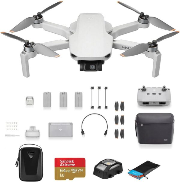 DJI Mini 2 SE Drone Fly More Combo Bundle with 64GB microSD Card, Carrying Case, Anti-Collision Light, Landing Pad - Image 2