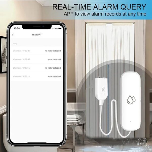 WiFi Water Leak Detector, Smart Water Sensor Alarm, App Remote Notifications, Leak and Drip Detectors for Home, Basement, Kitchen, Laundry, Bathroom Work with Alexa Echo Google Home SmartLife App - Image 9