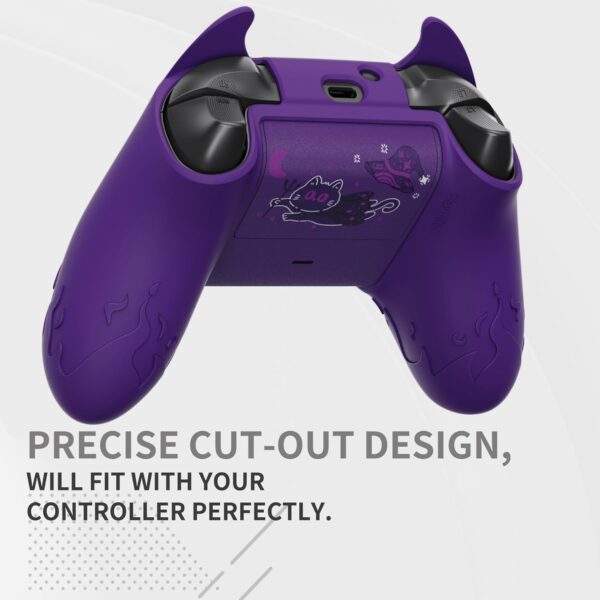 PlayVital Halloween Cute Demon Silicone Cover for Xbox Series X/S Controller, Kawaii Anti-Slip Controller Skin Grip Protector for Xbox Core Wireless Controller with Thumb Grip Caps - Purple - Image 7