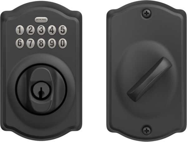 SCHLAGE BE365 CAM 622 Keypad Electronic Deadbolt, Matte Black - Image 8