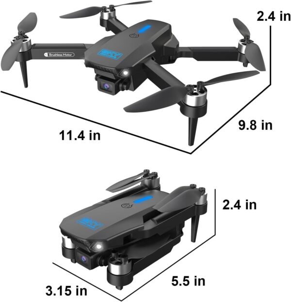 Brushless Motor Drone with 4K FPV Camera for Adults 90° Adjustable Lens 3D Flip 2 Batteries Foldable Drone for Adults with Carrying Case - Image 8