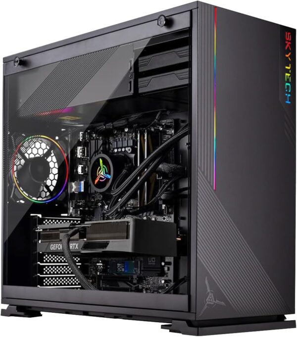 Skytech Azure Gaming PC, Ryzen 7 5700X 3.4 GHz (4.6GHz Turbo Boost), NVIDIA RTX 4060 8GB GDDR6X, 1TB NVME, 16GB DDR4 RAM 3200, 650W Gold PSU, Wi-Fi, Win 11 Home - Image 2