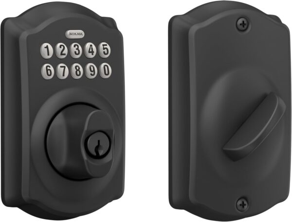 SCHLAGE BE365 CAM 622 Keypad Electronic Deadbolt, Matte Black - Image 2