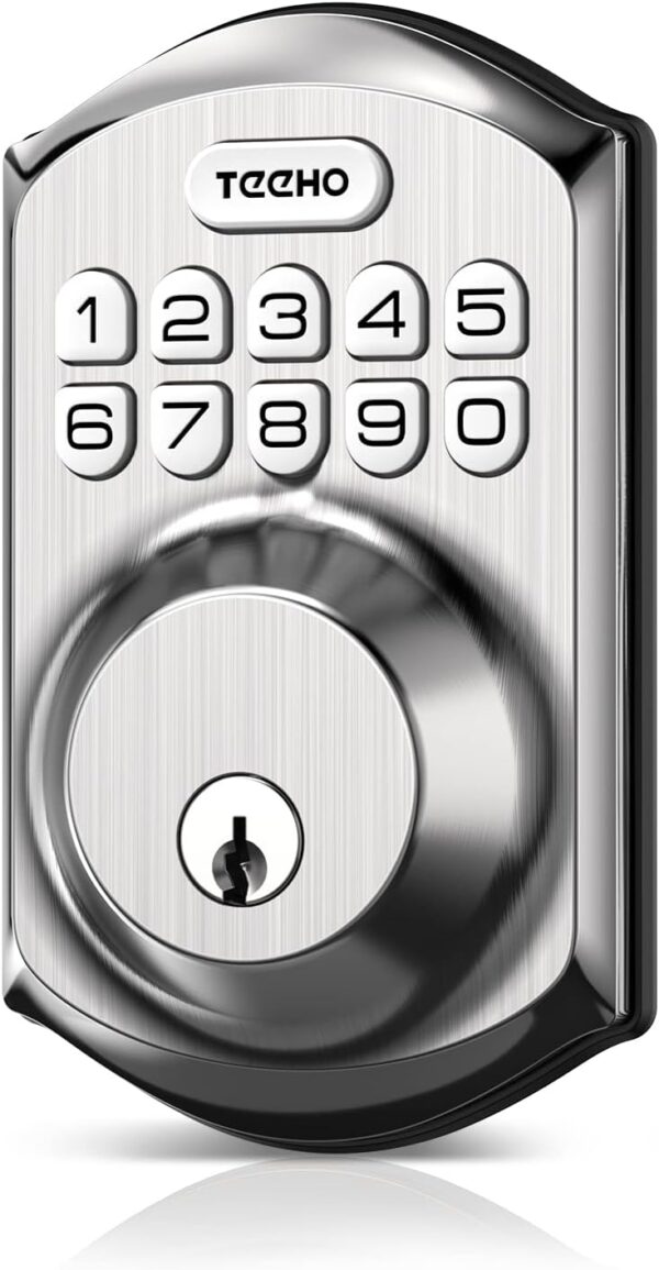 TEEHO TE001 Keyless Entry Door Lock with Keypad - Smart Deadbolt Lock for Front Door with 2 Keys - Auto Lock - Easy Installation - Satin Nickel - Image 2