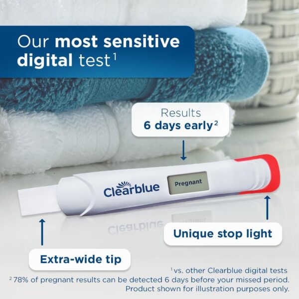 Clearblue Early Digital Pregnancy Test, Early Detection at Home Pregnancy Test, 5 Ct - Image 3