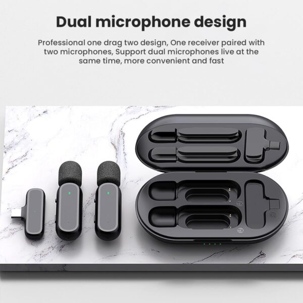 Wireless Lavalier Microphone with Charging Case, Noise Canceling Wireless Microphone, Professional Wireless Lavalier Mini Mic For iPhone Samsung Android Smartphone Vlog Live Recording,Audio & Video - Image 10