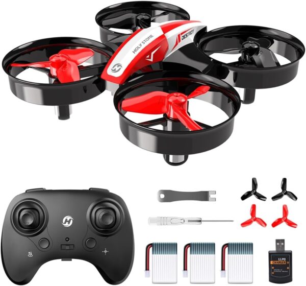 Holy Stone Mini Drone for Kids and Beginners RC Nano Quadcopter Indoor Small Helicopter Plane with Auto Hovering, 3D Flips, Headless Mode and 3 Batteries, Great Gift Toy for Boys and Girls, Red - Image 2