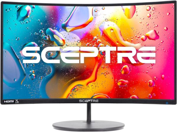 New_Sceptre_C248W 24'' Curved 75Hz Gaming LED Monitor Full HD 1080P HDMI VGA Speakers, VESA Wall Mount Ready Metal Black, ‎Metal Black - Image 3