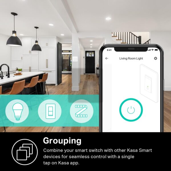 Kasa Smart Dimmer Switch 2-Gang HS220-2, Single Pole, Needs Neutral Wire, 2.4GHz Wi-Fi Light Switch Compatible with Alexa and Google Home, UL Certified, No Hub Required, White - Image 7