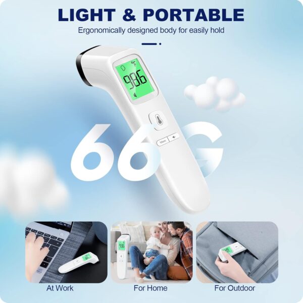 No-Touch Thermometer for Adults and Kids, Accurate Digital Baby Thermometer, FSA HSA Eligible, Fever Alarm & Silent Mode, 2 in 1 Forehead & Object Thermometer - Image 7