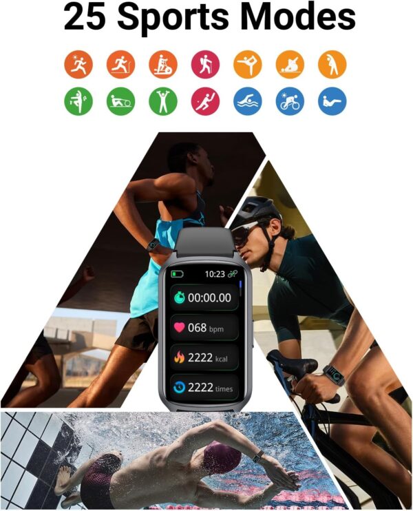 Health Fitness Tracker with 24/7 Heart Rate, Blood Oxygen, Blood Pressure, Sleep Tracker, 5ATM Waterproof Activity Trackers with Step Tracker, Pedometer (S & L Bands Included)… - Image 4