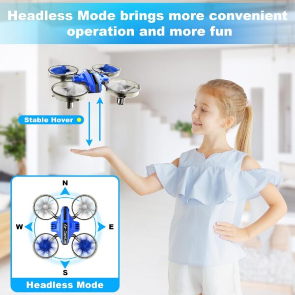 Mini Drone for Kids 8-12 & Adults, Drones & Cars 2 in 1 Toy with One Key Take Off-Landing, Altitude Hold, Headless Mode, 360° flip, Car Mode, 2 Batteries, Gift Kids Toys for Boys and Girls - Image 5