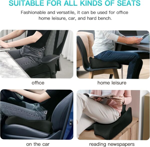 Benazcap X Large Memory Seat Cushion for Office Chair Pressure Relief Sciatica & Tailbone Pain Relief Memory Foam Firm Coccyx Pad for Long Sitting, for Office Chair, Gaming Chair and Car Seat Upgrade - Image 9