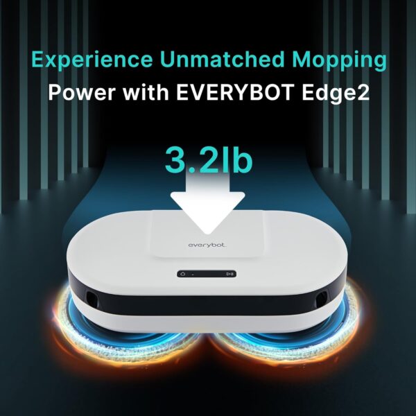 EVERYBOT New Edge2 Robot Mop - Upgraded in 2024 | World’s First Spin MOP Cleaning | Wheel-Less Solution | Powerful Floor MOP Cleaner | Fast Moving Speed & Low Noise Design & Simple Operation - Image 3