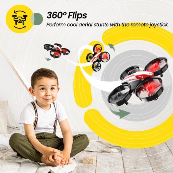 Holy Stone Mini Drone for Kids and Beginners RC Nano Quadcopter Indoor Small Helicopter Plane with Auto Hovering, 3D Flips, Headless Mode and 3 Batteries, Great Gift Toy for Boys and Girls, Red - Image 5