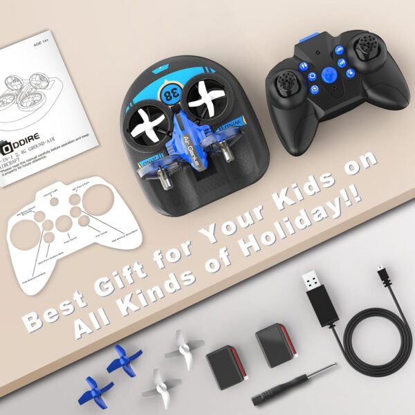 Mini Drone for Kids 8-12 & Adults, Drones & Cars 2 in 1 Toy with One Key Take Off-Landing, Altitude Hold, Headless Mode, 360° flip, Car Mode, 2 Batteries, Gift Kids Toys for Boys and Girls - Image 8