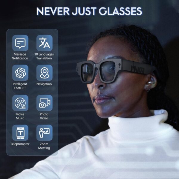 inmo Air 2 AR Glasses Wireless, Smart ChatGPT AR Glasses with 1080P Micro-OLED Virtual Theater, Augmented Reality Glasses with Camera,10 Languages Translation,Watching Movies,Phone Calls,Teleprompter - Image 3