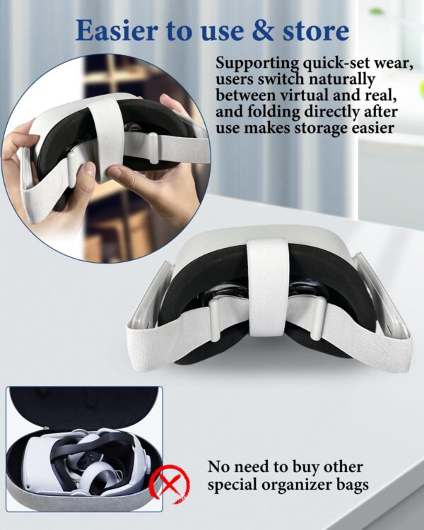 Head Strap for Oculus Quest 2 Headset, Original Replacement Head Strap for Meta Quest 2 Headstrap with 4 Pcs Controller Thumb Grip Caps，Oculus Quest 2 HeadStrap，Original Head Strap - Image 8