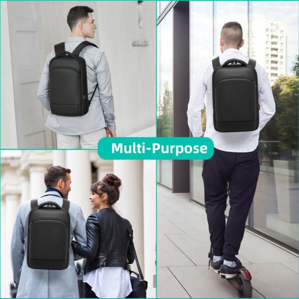 Slim Laptop Backpack for Men 15.6 inch Mens Computer Backapcks Small Travel Backpack Lightweight Waterproof Anti Theft Business Carry on Bag with USB Charging Port for Work Office College - Image 8