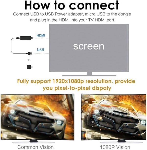 SmartSee MiraScreen Wireless Display Adapter 1080P HDMI Screen Mirroring Media Player TV Stick for Tablet Smartphone - Image 5