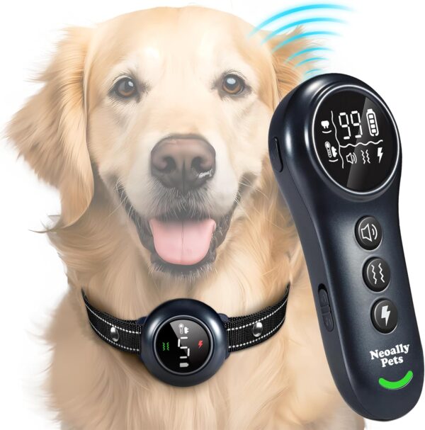 Neoally 2 in 1 Dog Training and Bark Control Collar: Smart Anti Barking Collar with and with No Remote for 5-150 lbs Small Medium Large Dogs. Rechargeable and Waterproof Receiver (Black) - Image 2