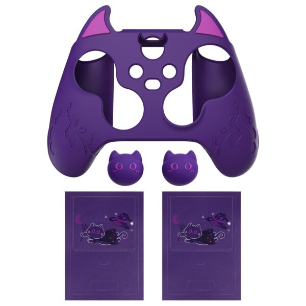 PlayVital Halloween Cute Demon Silicone Cover for Xbox Series X/S Controller, Kawaii Anti-Slip Controller Skin Grip Protector for Xbox Core Wireless Controller with Thumb Grip Caps - Purple - Image 3