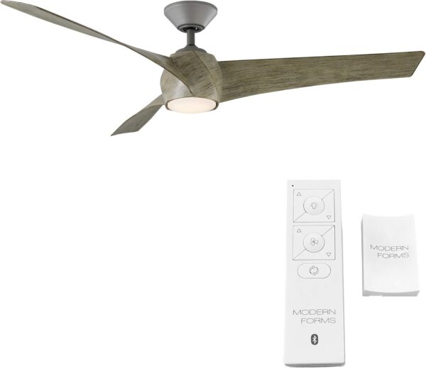 Twirl Smart Indoor and Outdoor 3-Blade Ceiling Fan 58in Graphite Weathered Wood 3000K LED Light Kit and Remote Control works with Alexa, Google Assistant, Samsung Things, and iOS or Android App - Image 3