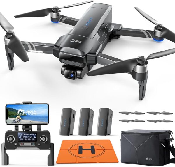 Holy Stone HS600 Drones with Camera for Adults 4K, FAA Remote ID Compliant, 2-Axis Gimbal & EIS Anti Shake, 3 Batteries 84-Min Flight Time, 10000 FT Range Transmission, 4K/30FPS, Drone Landing Pad - Image 2