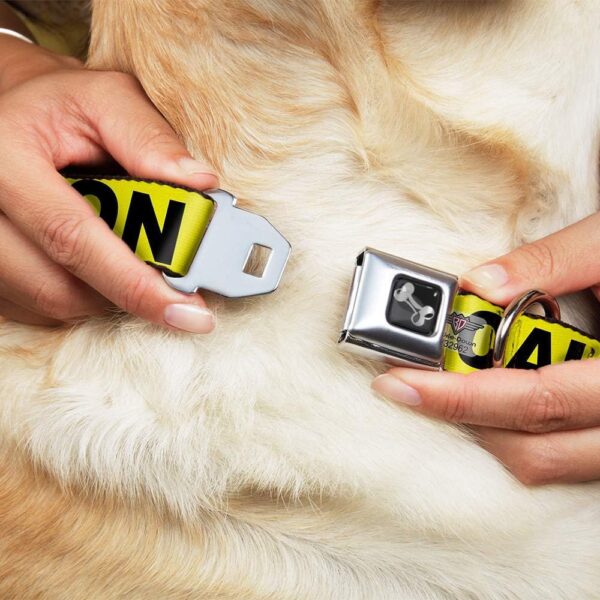 Buckle-Down 18-32" Caution Yellow/Black Dog Collar Bone, Wide Large - Image 3