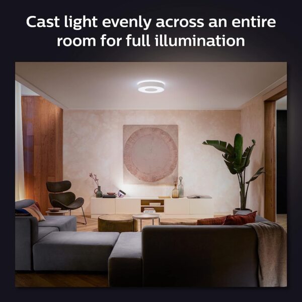 Philips Hue Infuse Medium Ceiling Lamp, White - White and Color Ambiance Color-Changing Smart LED Light - 1 Pack - Control with Hue App - Compatible with Alexa, Google Assistant, and Apple Homekit. - Image 7