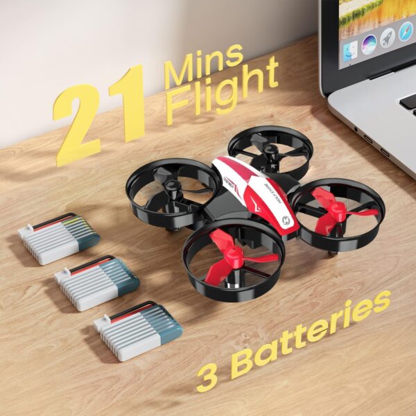 Holy Stone Mini Drone for Kids and Beginners RC Nano Quadcopter Indoor Small Helicopter Plane with Auto Hovering, 3D Flips, Headless Mode and 3 Batteries, Great Gift Toy for Boys and Girls, Red - Image 9