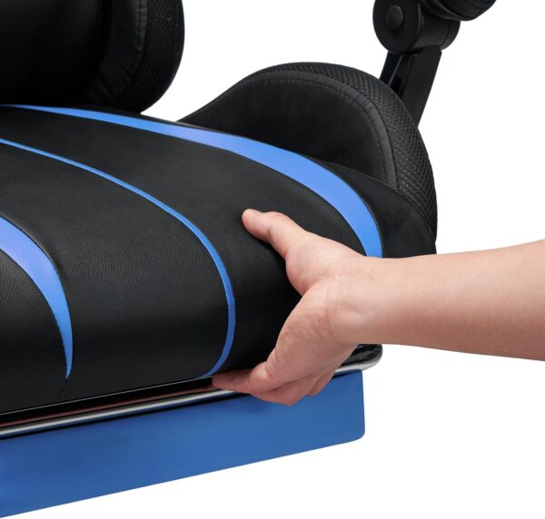 HOFFREE RGB Gaming Chair with Speakers Massage Computer Gaming Chair with LED Lights and Footrest High Back Video Game Chair for Adults Blue and Black - Image 6