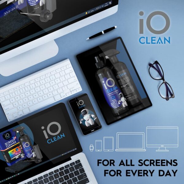 Screen Cleaner Spray (16oz - 473ml) – Best Large Cleaning Kit for LCD LED OLED TV, Smartphone, iPad, Laptop, Touchscreen, Computer Monitor, Electronic Devices, Microfiber Cloth Wipes and 2 Nozzles - Image 7