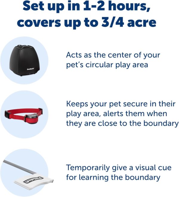 PetSafe Stay & Play Wireless Pet Fence for Stubborn Dogs - No Wire Circular Boundary, Secure 3/4-Acre Yard, for Dogs 5lbs+, America's Safest Wireless Fence from Parent Company Invisible Fence Brand - Image 4