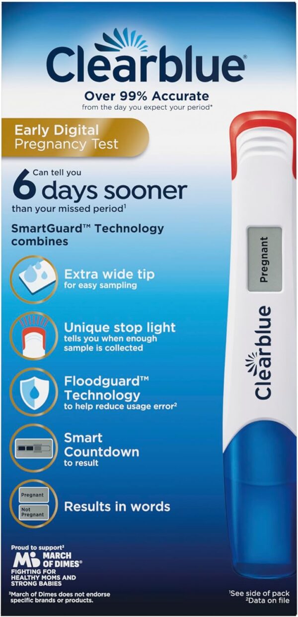 Clearblue Early Digital Pregnancy Test, Early Detection at Home Pregnancy Test, 5 Ct - Image 11