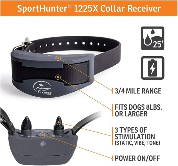 SportDOG Brand SportHunter 1225X Remote Trainer - Rechargeable Dog Training Collar - E-Collar for Dogs with Shock, Vibrate, and Tone - 3/4 Mile Range - SD-1225X - Image 6